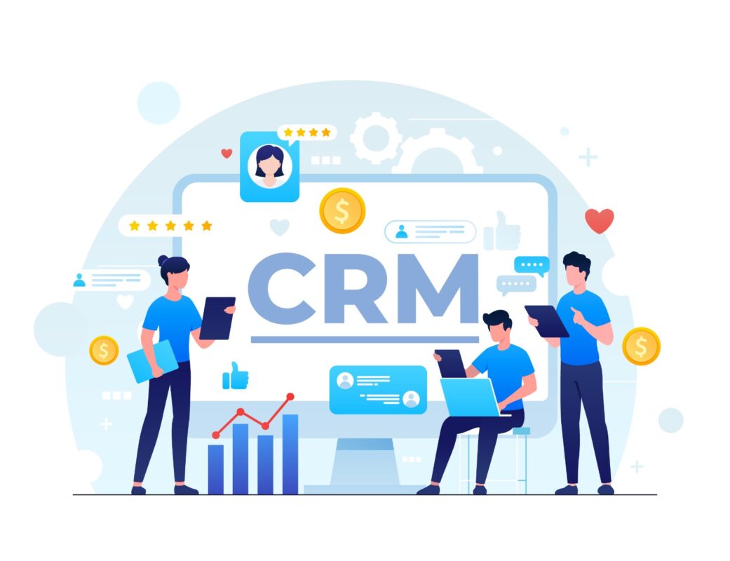 Picture of people working with CRM